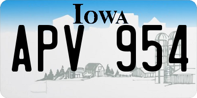 IA license plate APV954