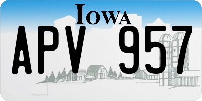 IA license plate APV957