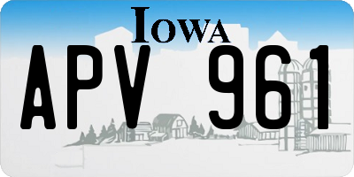 IA license plate APV961