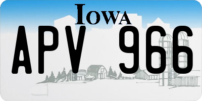 IA license plate APV966