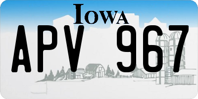 IA license plate APV967