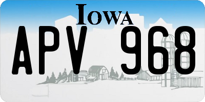 IA license plate APV968