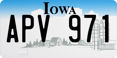 IA license plate APV971