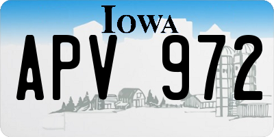 IA license plate APV972