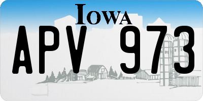 IA license plate APV973