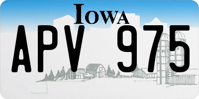 IA license plate APV975