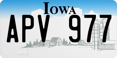 IA license plate APV977