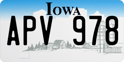 IA license plate APV978
