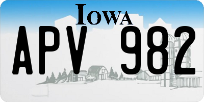 IA license plate APV982