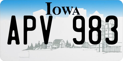 IA license plate APV983