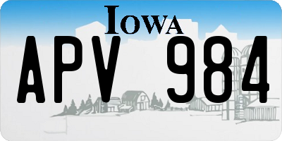 IA license plate APV984