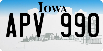 IA license plate APV990