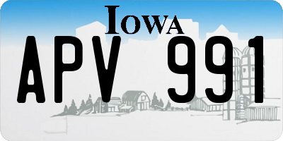 IA license plate APV991