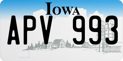 IA license plate APV993