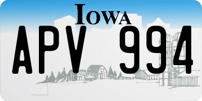 IA license plate APV994