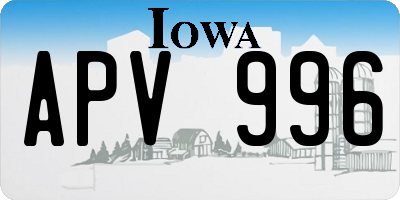 IA license plate APV996