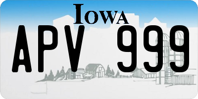 IA license plate APV999
