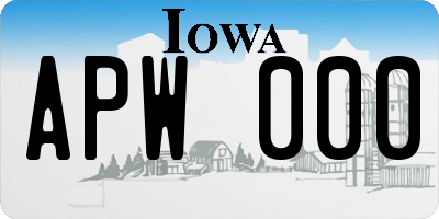IA license plate APW000