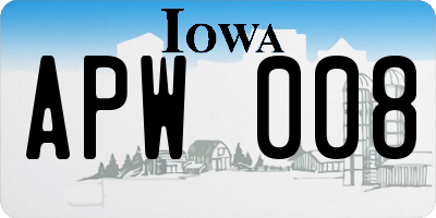 IA license plate APW008