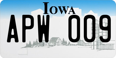 IA license plate APW009
