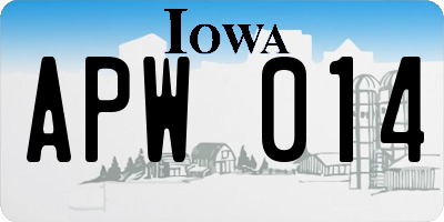 IA license plate APW014