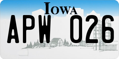 IA license plate APW026