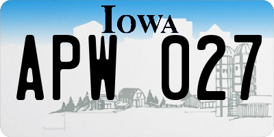 IA license plate APW027