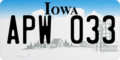 IA license plate APW033