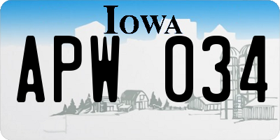 IA license plate APW034
