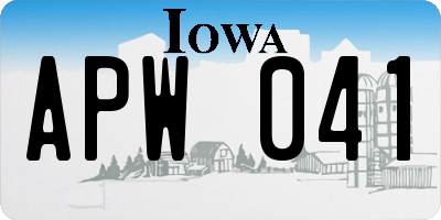 IA license plate APW041