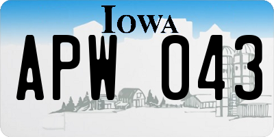 IA license plate APW043