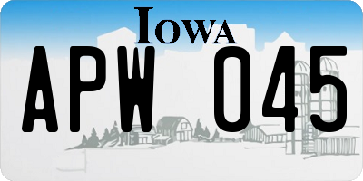 IA license plate APW045