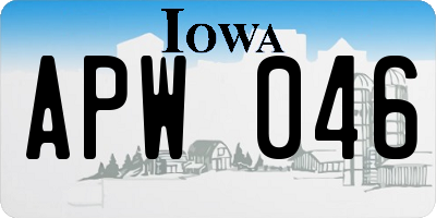 IA license plate APW046