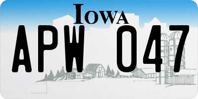 IA license plate APW047