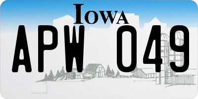 IA license plate APW049