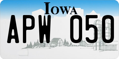 IA license plate APW050