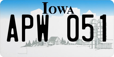 IA license plate APW051