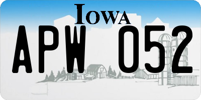 IA license plate APW052