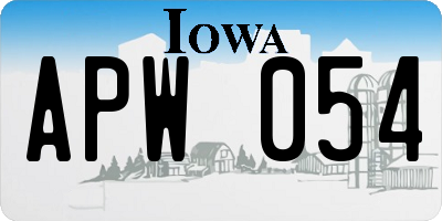 IA license plate APW054