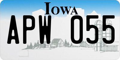 IA license plate APW055