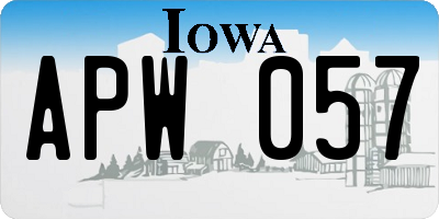 IA license plate APW057