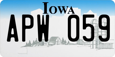 IA license plate APW059