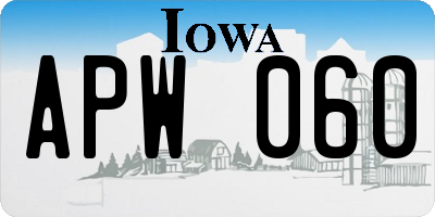 IA license plate APW060
