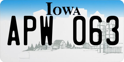 IA license plate APW063