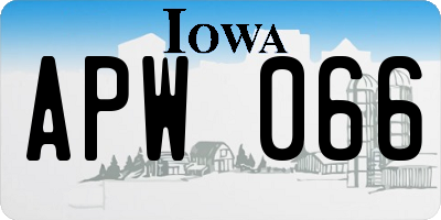 IA license plate APW066