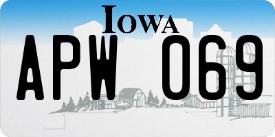 IA license plate APW069