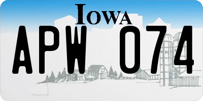 IA license plate APW074