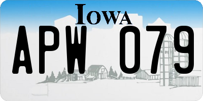 IA license plate APW079