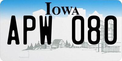 IA license plate APW080