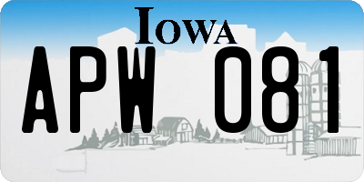 IA license plate APW081